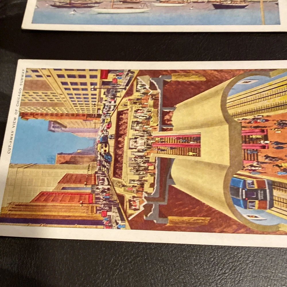 9 Vintage postcards of Chicago. 6 are of the natural history museum circa 1940